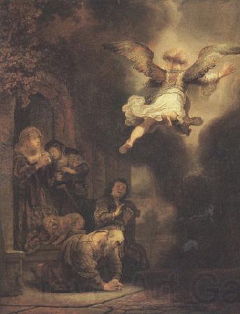 REMBRANDT Harmenszoon van Rijn The angel leaving Tobit and his family (mk33) Spain oil painting art